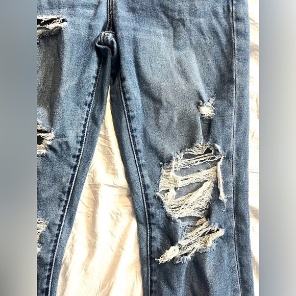 American Eagle Distressed Super Hi-Rise Jegging Blue Jeans Women’s Size 6 - Picture 3 of 16